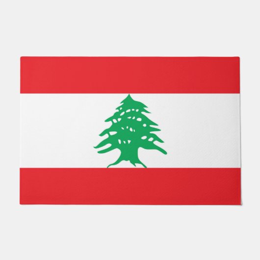 Paillasson Mat de porte avec drapeau du Liban (Devant)
