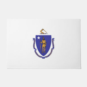 Paillasson Mat de porte avec Drapeau du Massachusetts State,