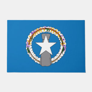 Paillasson Mat de porte avec drapeau du nord de Mariana, État
