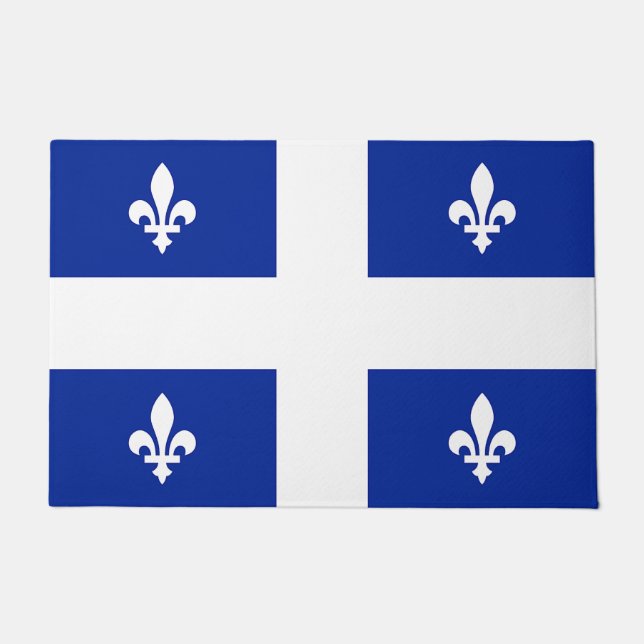 Paillasson Mat de porte avec drapeau du Québec, Canada (Devant)