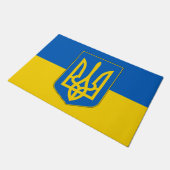 Paillasson Mat de porte avec drapeau d'Ukraine (Incliné)