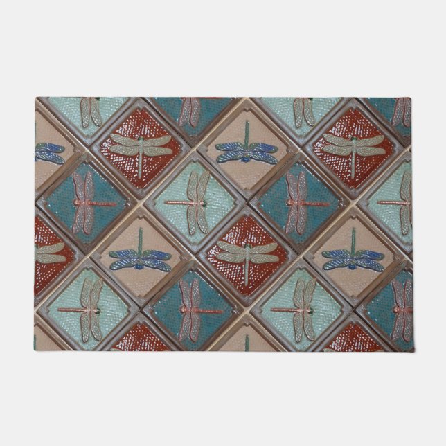 Paillasson Mat de porte avec tuiles de libellules (Devant)