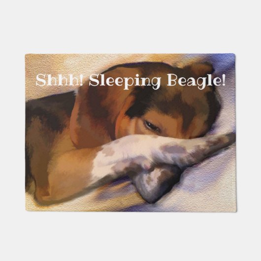 Paillasson Mat de porte Beagle pâle (Devant)