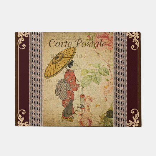 Paillasson Mat de porte de carte postale française (Devant)