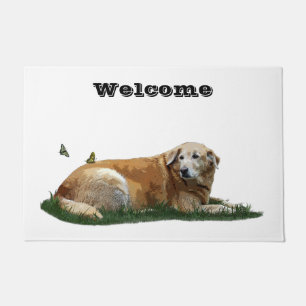 Paillasson Mat de porte de chien de race mixte du Labrador ja