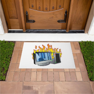 Paillasson Mat de porte d'incendie d'ordinateur