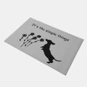 Paillasson Mat de porte en silhouette Dachshund (Incliné)