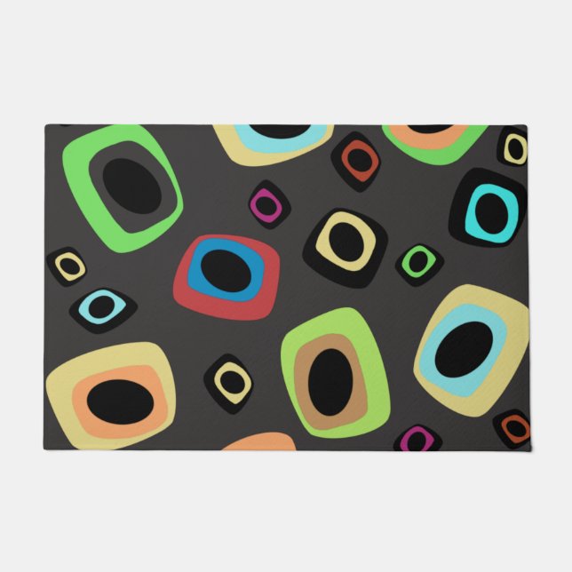 Paillasson Mat de porte géométrique du milieu du siècle (Devant)