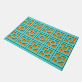 Paillasson Mat de porte Turquoise et Orange Trellis (Incliné)