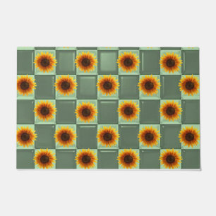 Paillasson Mat de porte verte de tournesol