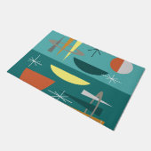 Paillasson Mat Turquoise Du Milieu Du Siècle Moderne (Incliné)