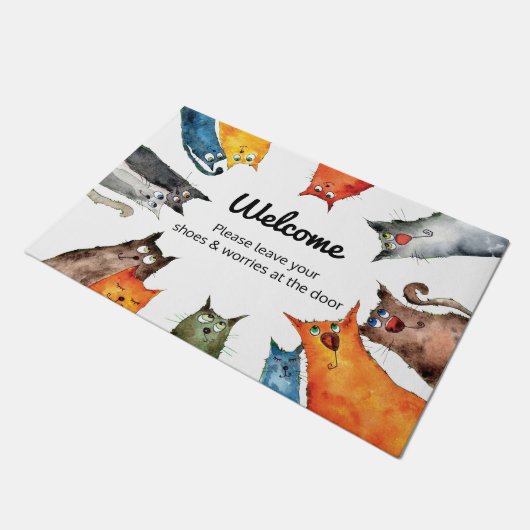 Paillasson Matelas avec chats conçus par les colocataires Hav (Incliné)