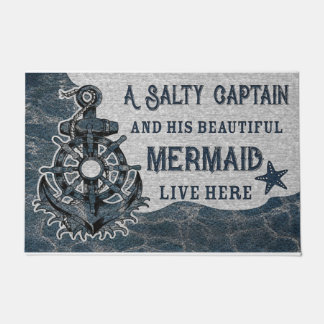 Paillasson Matelas bleu marine design, Vintage été