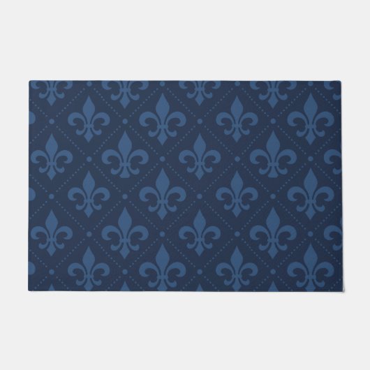 Paillasson Matelas extérieur bleu marine Fleur de Lis (Devant)
