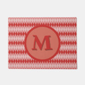 Paillasson Matelas - Motif Jacquard en rouge avec Monogramme (Devant)