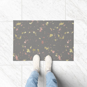 Paillasson Matte Gold et Rose Gold Flakes Warm Dark Grey