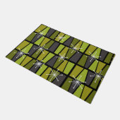 Paillasson MCM géométrique Vert olive Abstrait (Incliné)