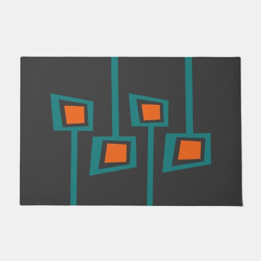 Paillasson MCM WELCOME MAT - Orange et Turquoise (Devant)