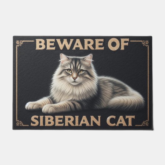 Paillasson Méfiez-vous des chats sibériens, chaton sibérien é (Devant)