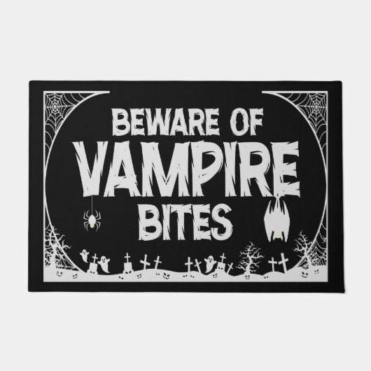 Paillasson Méfiez-Vous Des Morsures De Vampire Drôle Éffrayan (Devant)