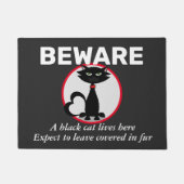 Paillasson Méfiez-vous du chat noir Personnalisé Funny Doorma (Devant)