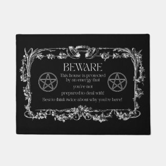 Paillasson Méfiez-vous Protection des Sorcières Rug Pentacle