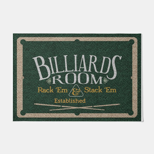 Paillasson Meilleur Billard Décor, Billard Salle Rug (Devant)