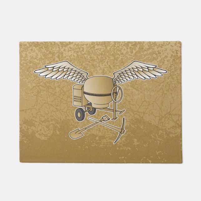 Paillasson Mélangeur en béton beige (Devant)