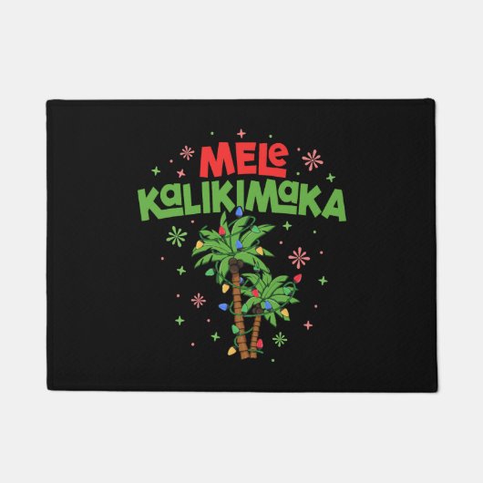 Paillasson Mele Kalikimaka Hawaiian Christmas Palm Tree Light (Devant)