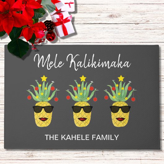 Paillasson Mele Kalikimaka Nom personnalisé Ananas