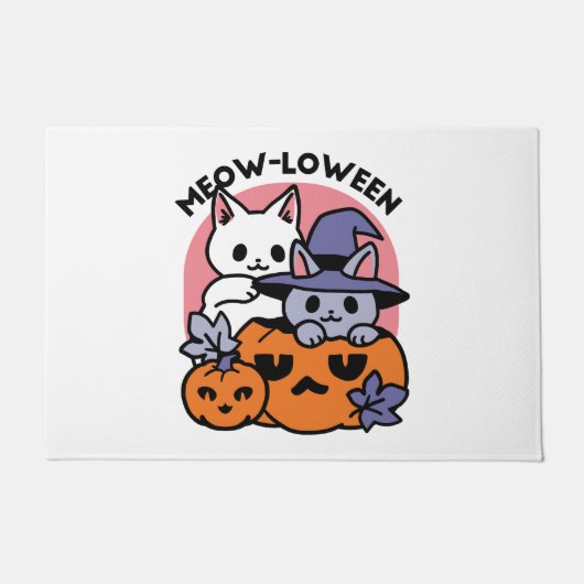 Paillasson Meow-Loween - Cute Halloween Conception Chat (Devant)