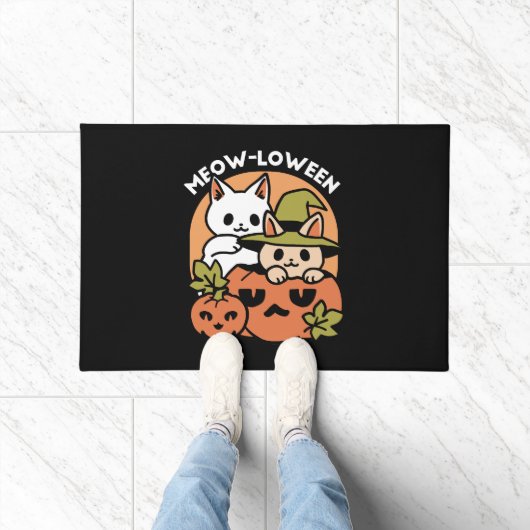 Paillasson Meow-Loween - Festive Halloween Conception de chat (Intérieur)