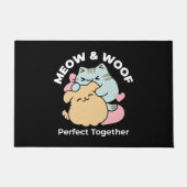 Paillasson Meow & Woof Perfect Together - Cute Cat and Dog (Devant)