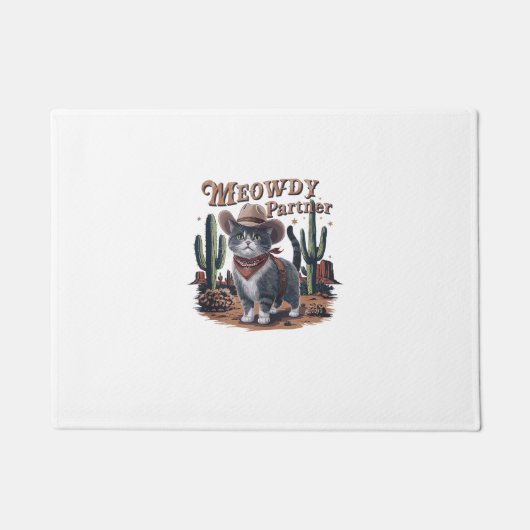 Paillasson Meowdy Partner Cowboy Chat Vintage (Devant)