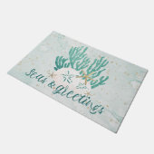 Paillasson MER Côtière & GREETINGS Parties scintillant Corail (Incliné)