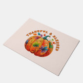 Paillasson Merci et béni Citrouille d'automne (Incliné)