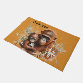 Paillasson Mère et bébé chimpanzé (Incliné)