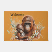 Paillasson Mère et bébé chimpanzé (Devant)
