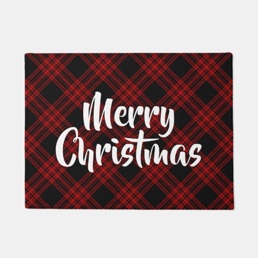 Paillasson Merry Christmas Menzies Chasse Plaid (Devant)