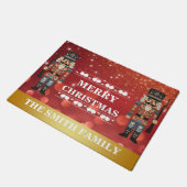 Paillasson Merry Christmas Nutcrackers Red Gold Welcome (Incliné)