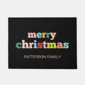 Paillasson MERRY CHRISTMAS Typographie Script Famille Personn (Devant)