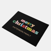 Paillasson MERRY CHRISTMAS Typographie Script Famille Personn (Incliné)
