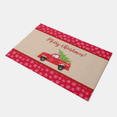 Paillasson Merry Christmas with Truck and Tree, Family (Incliné)