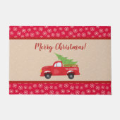 Paillasson Merry Christmas with Truck and Tree, Family (Devant)
