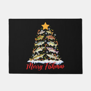 Paillasson Merry Fishmas Funky Christmas Tree Lights Fish Fis