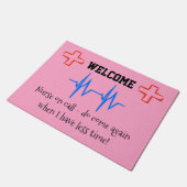 Paillasson Message bienvenu d'amusement d'infirmière (Incliné)