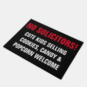 Paillasson Message d'absence de solliciteurs en noir et rouge (Incliné)