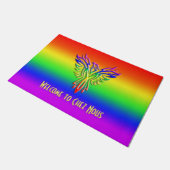 Paillasson Message personnalisé, LGBT Rainbow Pride Phoenix R (Incliné)