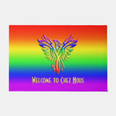 Paillasson Message personnalisé, LGBT Rainbow Pride Phoenix R (Devant)