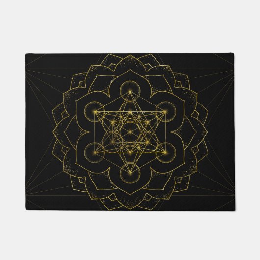 Paillasson Métatron's Cube in lotus Sacred Geometry (Devant)